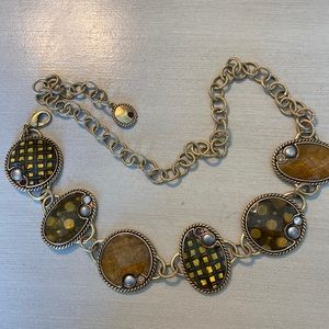 Chico’s gold belt with brown and gold-toned sections - size S/M!